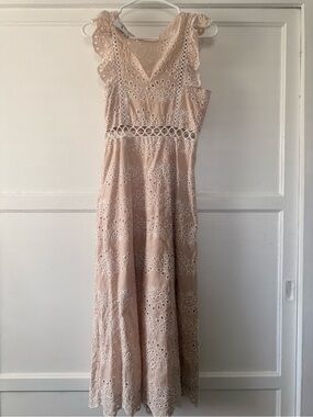 Eyelet Maxi Dress in Blush
